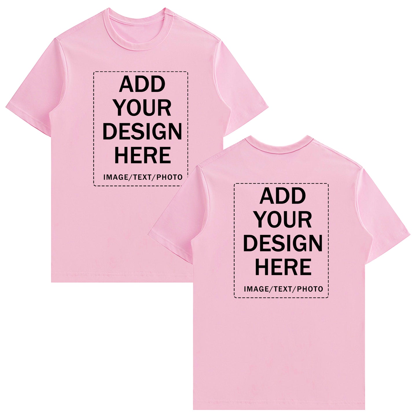 Custom T Shirt for Men Women Design Own Shirt Image/Text Personalized Cotton Tee Front/Back Print